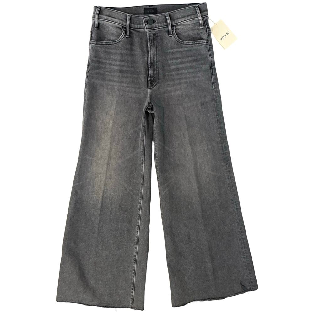 Mother Hustler Roller Ankle Fray Call It A Night Gray Wide Leg Jeans Size 27 NEW - Picture 2 of 12